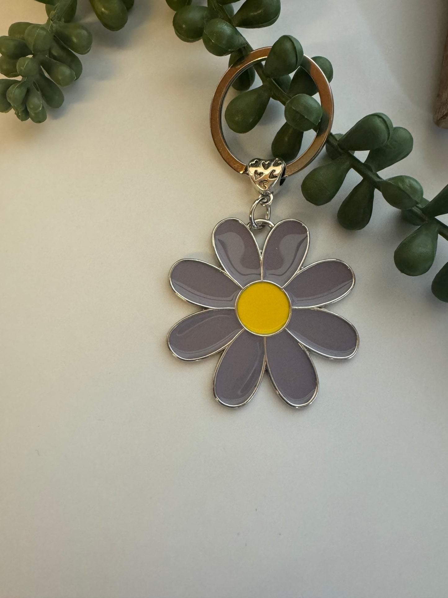 Purple Daisy Keyring