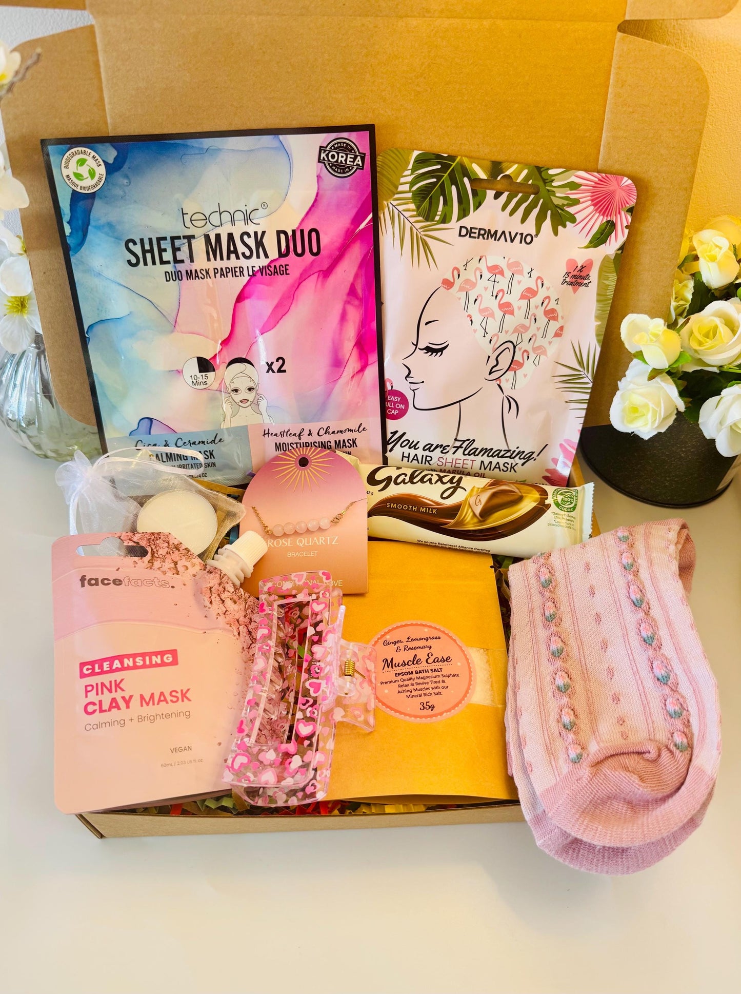PAMPER HAMPER for Her - Spa Self Care Hamper - Care Package Gift For Her - Birthday Gift Box - Hug in a Box - Pamper Box - Pick me Up Gift