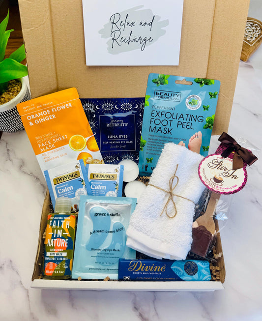 Wellness Gift Box - Pamper Hamper - Spa Self- Care Giftbox - Birthday - Friend Giftbox - Care Package Gift- Personalised - Spa in a Box