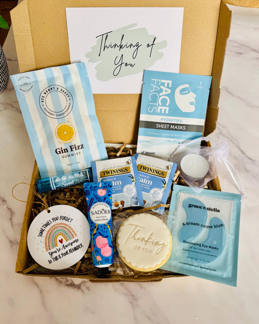 Pick Me Up Gift For Her - Thinking of You Care Package - Sympathy Self Care Hamper - Wellness Spa Box - Hug in a Box Present - Get Well Soon
