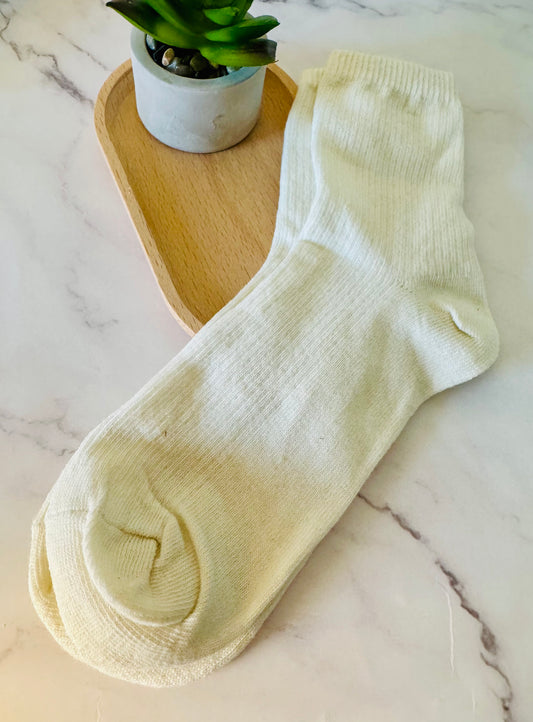 Beige Striped Socks