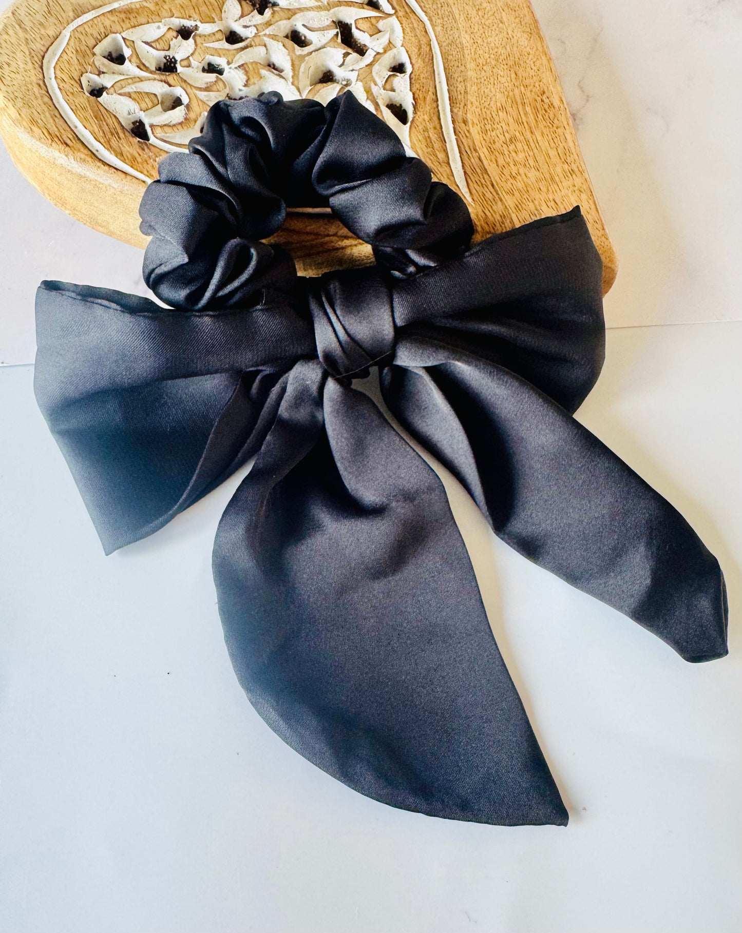 Black Bow Hair Scrunchie