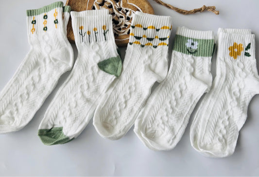 Cute Flower Socks - 1 Pair Picked at random