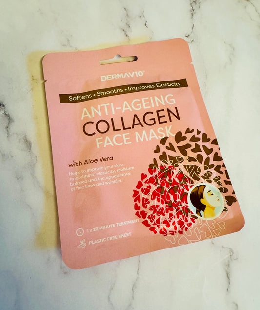 DermaV10 Anti-Ageing Collagen Face Sheet Mask