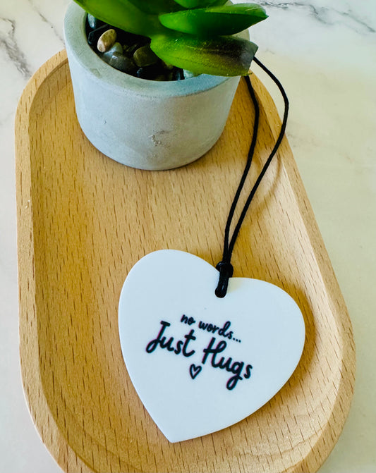 No Words, Just Hugs Acrylic Keepsake Heart