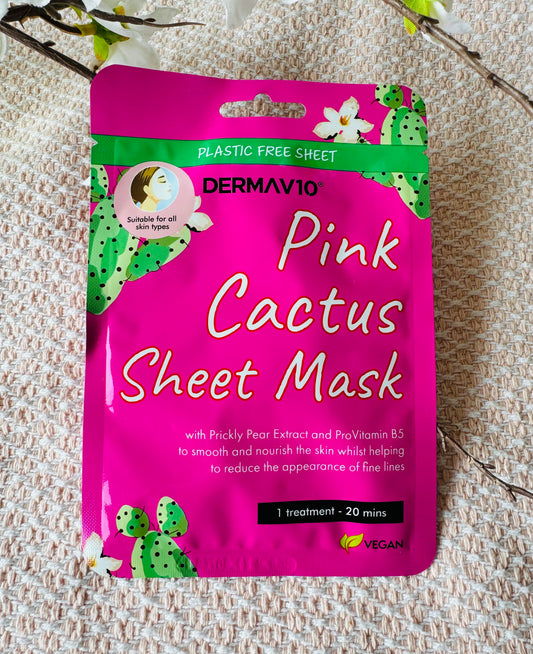 DermaV10 Pink Cactus Sheet Mask