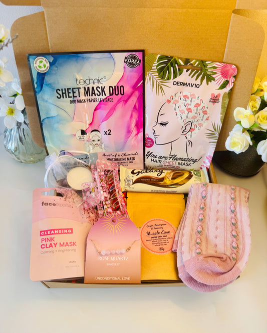 PAMPER HAMPER for Her - Spa Self Care Hamper - Care Package Gift For Her - Birthday Gift Box - Hug in a Box - Pamper Box - Pick me Up Gift