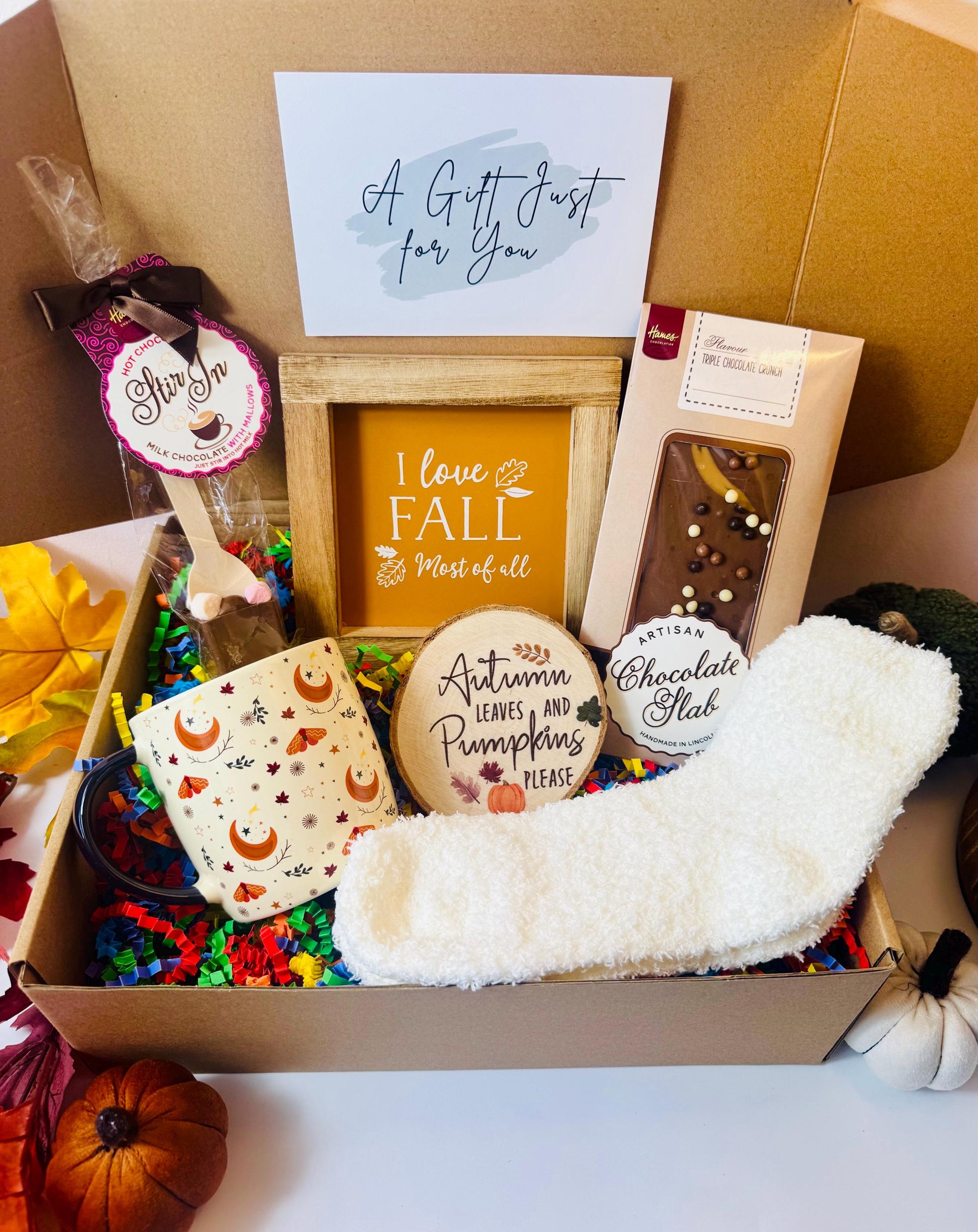 Cosy Autumn Hamper - Hug in a Box for Her - Fall Gift Box - Friend Treat Box - Autumn Care Package - Birthday Hamper - Get Well Soon Gift