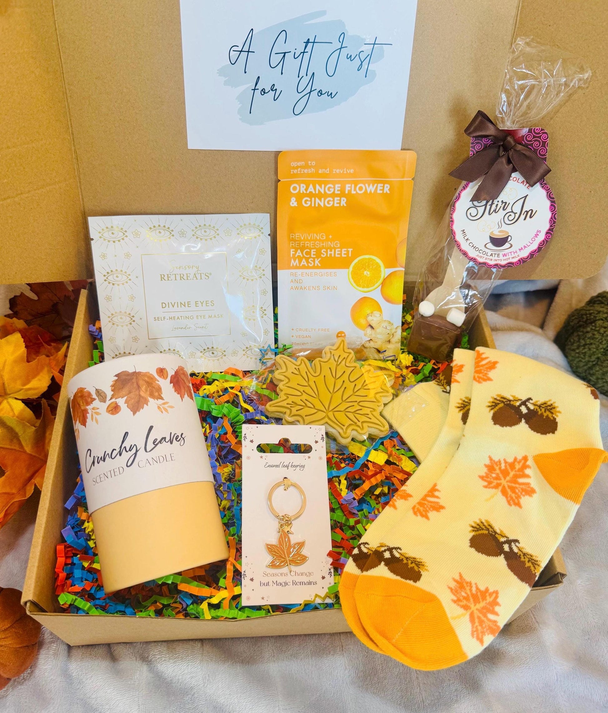 Autumn Hamper Giftbox - Hug in a Box - Fall Gift Box - Friend Treat Box - Autumn Care Package - Gifts for Her - Autumn Basket - Birthday Box