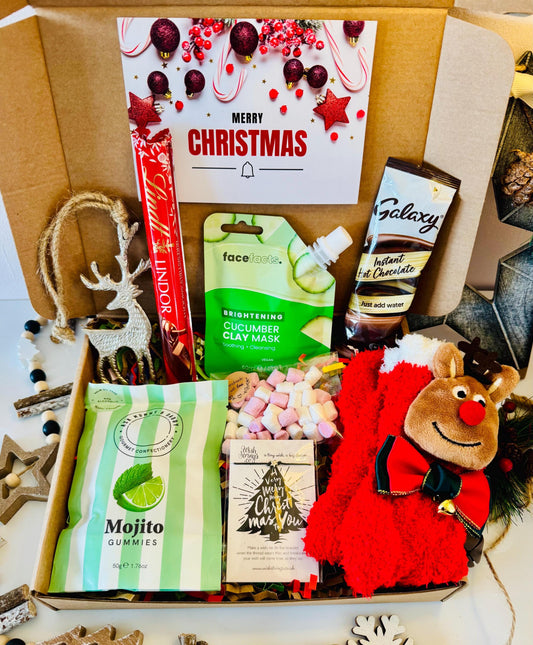 Christmas Hamper Gift Box - Christmas Hug in a Box - Christmas Pamper Gift Box for her - Christmas Spa Gift - Xmas Pamper Treat Box