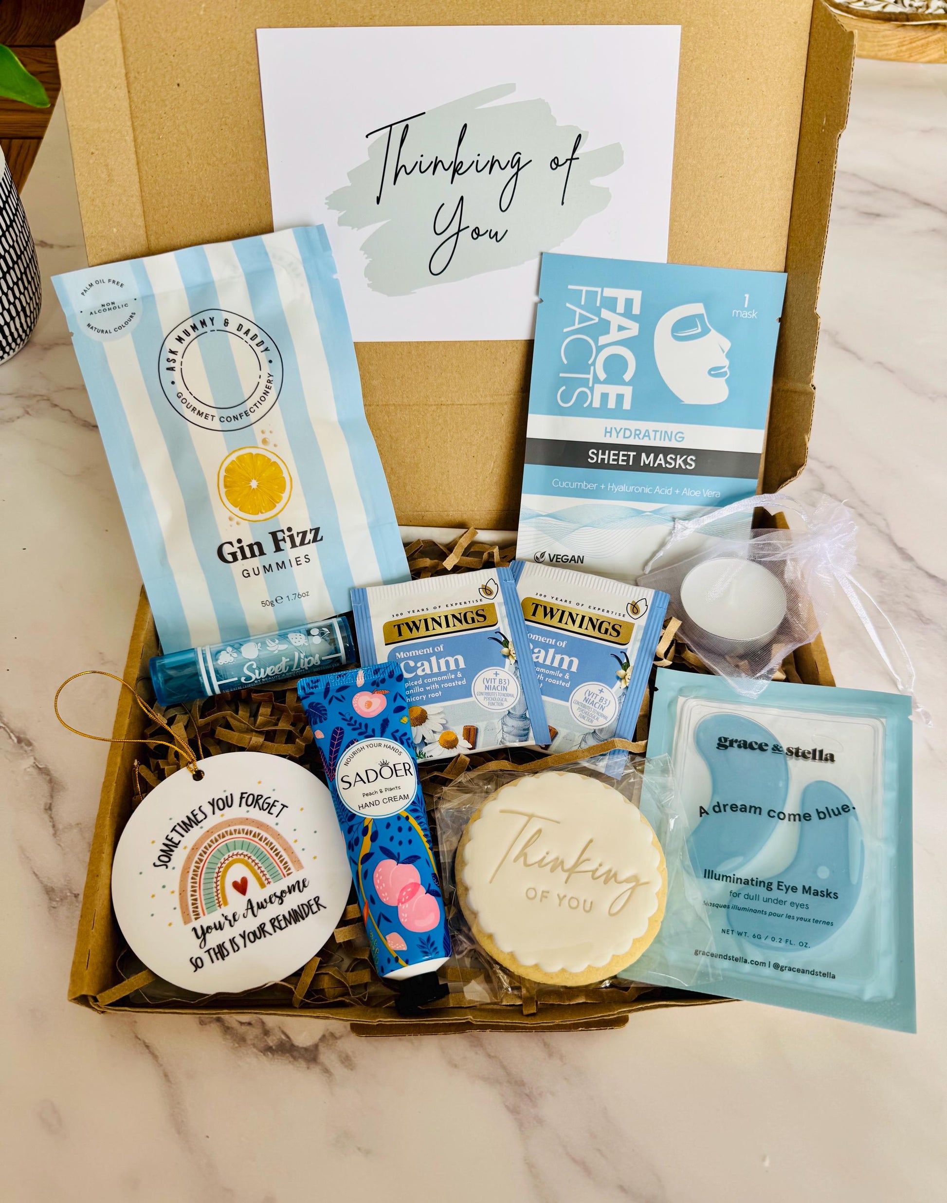 Pick Me Up Gift For Her - Thinking of You Care Package - Sympathy Self Care Hamper - Wellness Spa Box - Hug in a Box Present - Get Well Soon