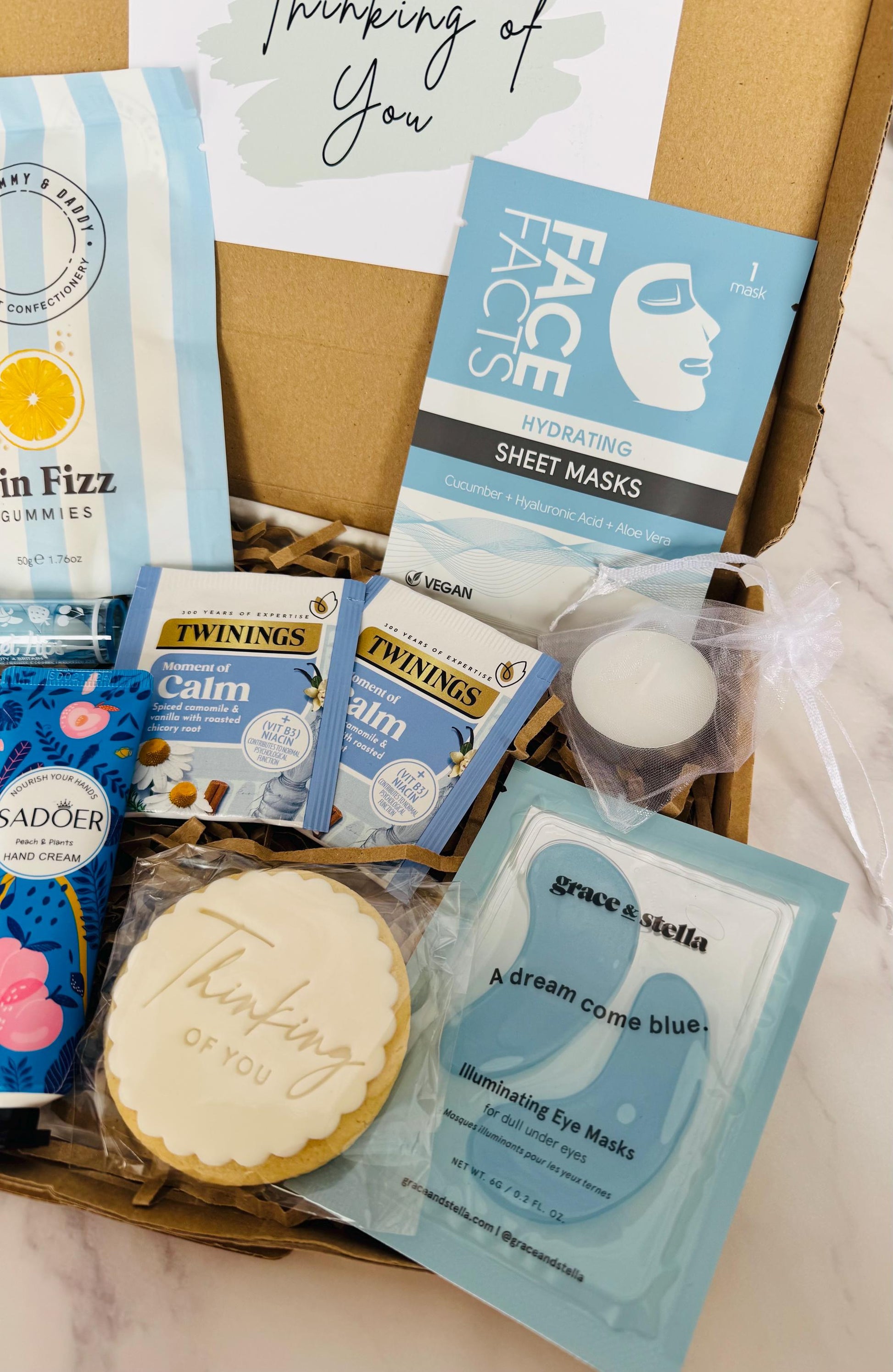 Pick Me Up Gift For Her - Thinking of You Care Package - Sympathy Self Care Hamper - Wellness Spa Box - Hug in a Box Present - Get Well Soon