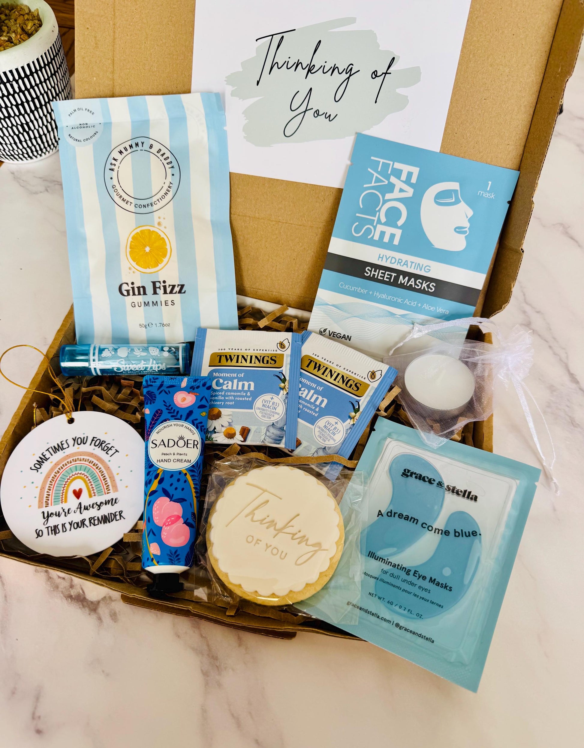 Pick Me Up Gift For Her - Thinking of You Care Package - Sympathy Self Care Hamper - Wellness Spa Box - Hug in a Box Present - Get Well Soon