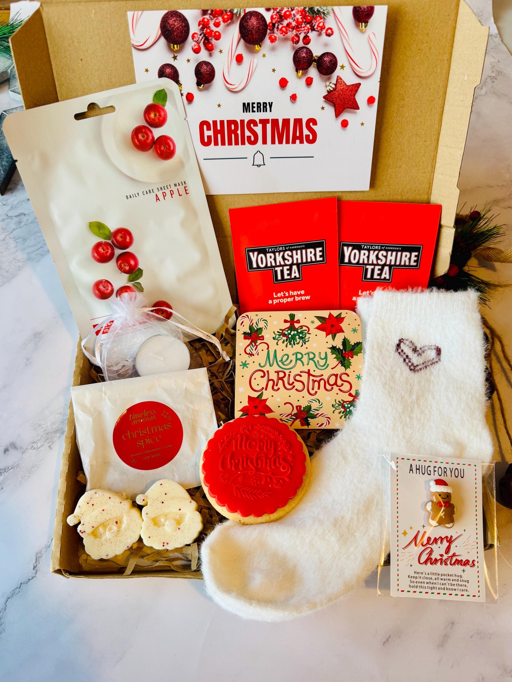 Christmas Hug in a Box - Xmas Eve Box - Christmas Gift for Her - Care Package Hamper Ladies Treat Box - Secret Santa - Self-Care Gift Box