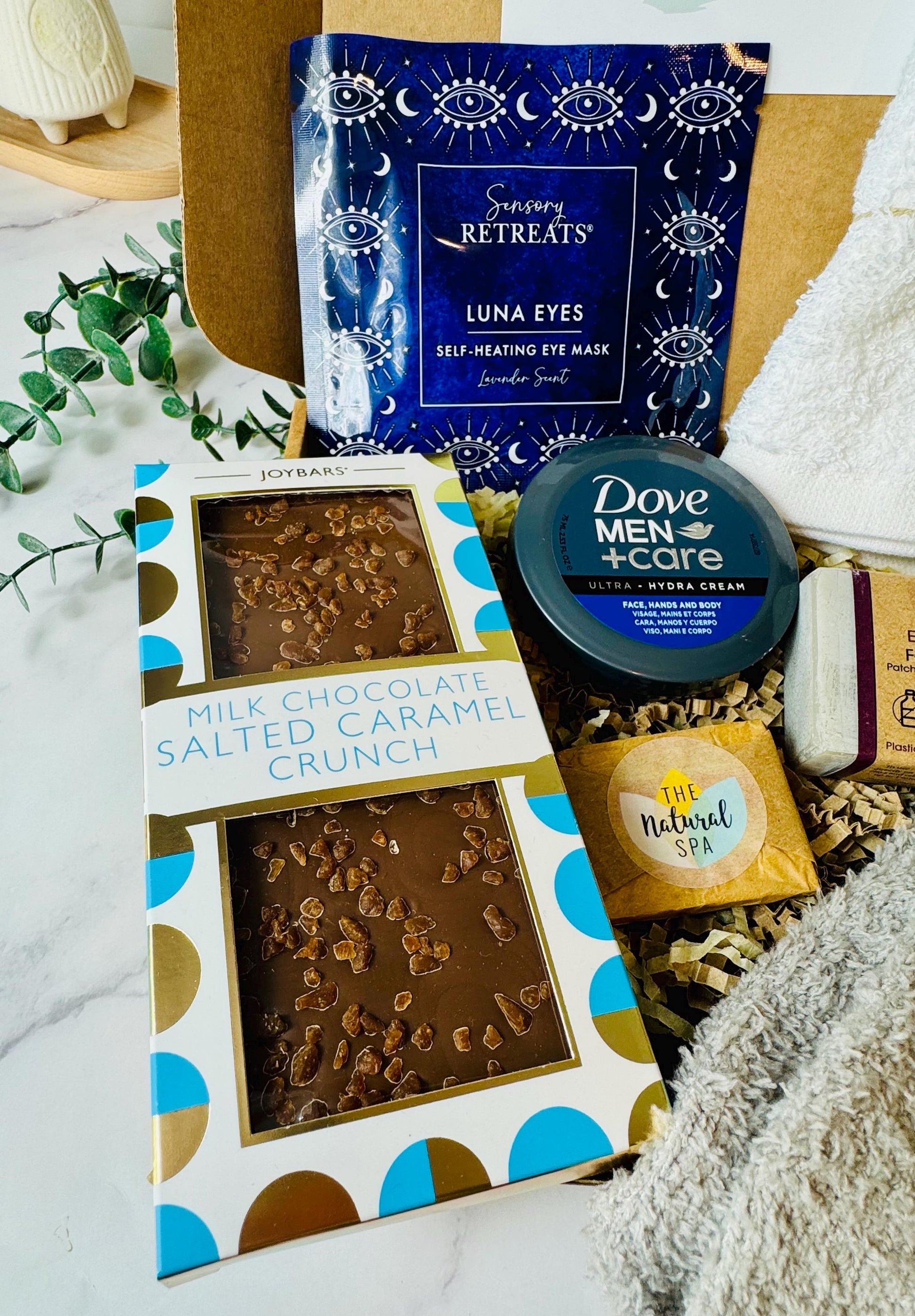 Mens Care Package - Hug in a Box - Mens Pamper Hamper - Birthday gift for Him - Self Care Package - Well Soon Gift - Thinking of You