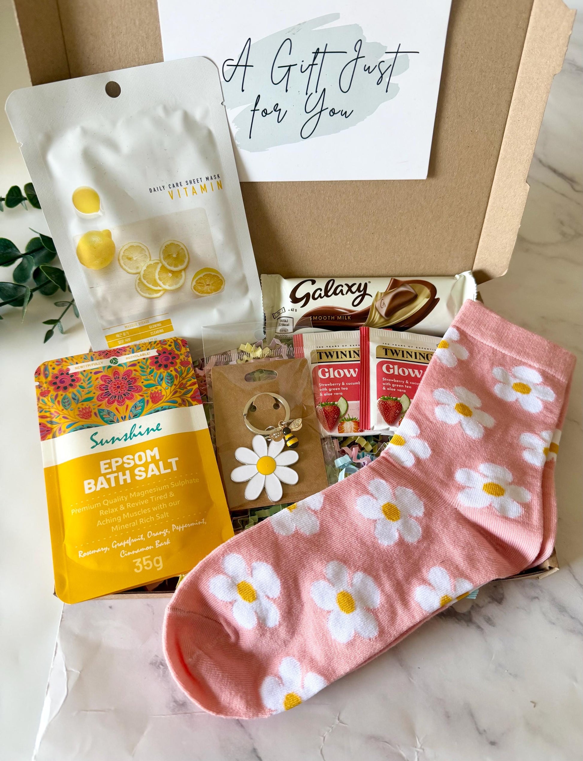 Box of Sunshine Hug in a Box - Pamper Hamper - Get Well Soon Recovery Gift - Sympathy Thinking of You Gift - Letterbox Gift - Care Package
