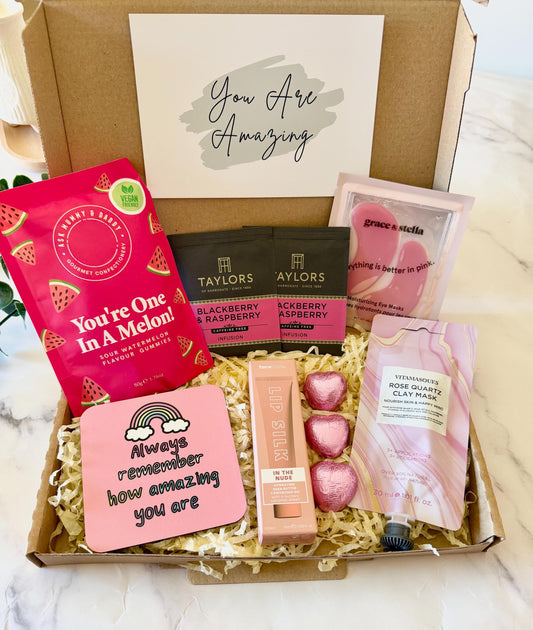 You Are Amazing Hug in a Box - Pamper Care Package - Good Luck Letterbox Gift - Cheer Up Gift - Get Well Soon Personalised Gift for Friend