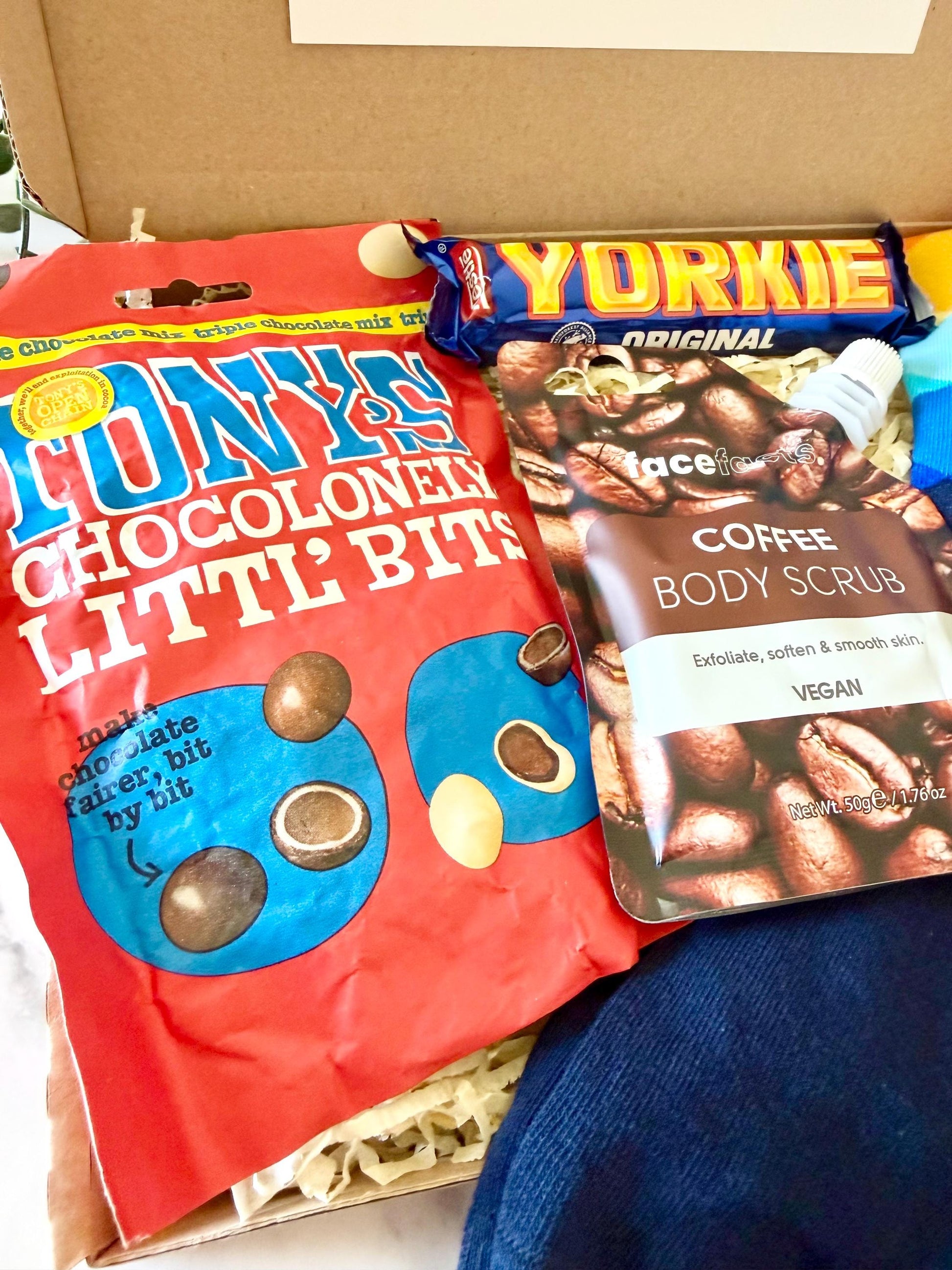 Good Luck Gift for Men - Exam Care Package - Gifts for Boys - Good Luck Letterbox Gift - Hug in a Box for Him - New Job Gift - Exam Survival