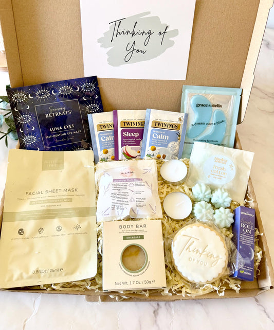 Thinking of You Care Package - Hug in a Box - Get Well Soon - Gift for her - Sympathy - Bereavement Gift Box - Personalised Letterbox Gift