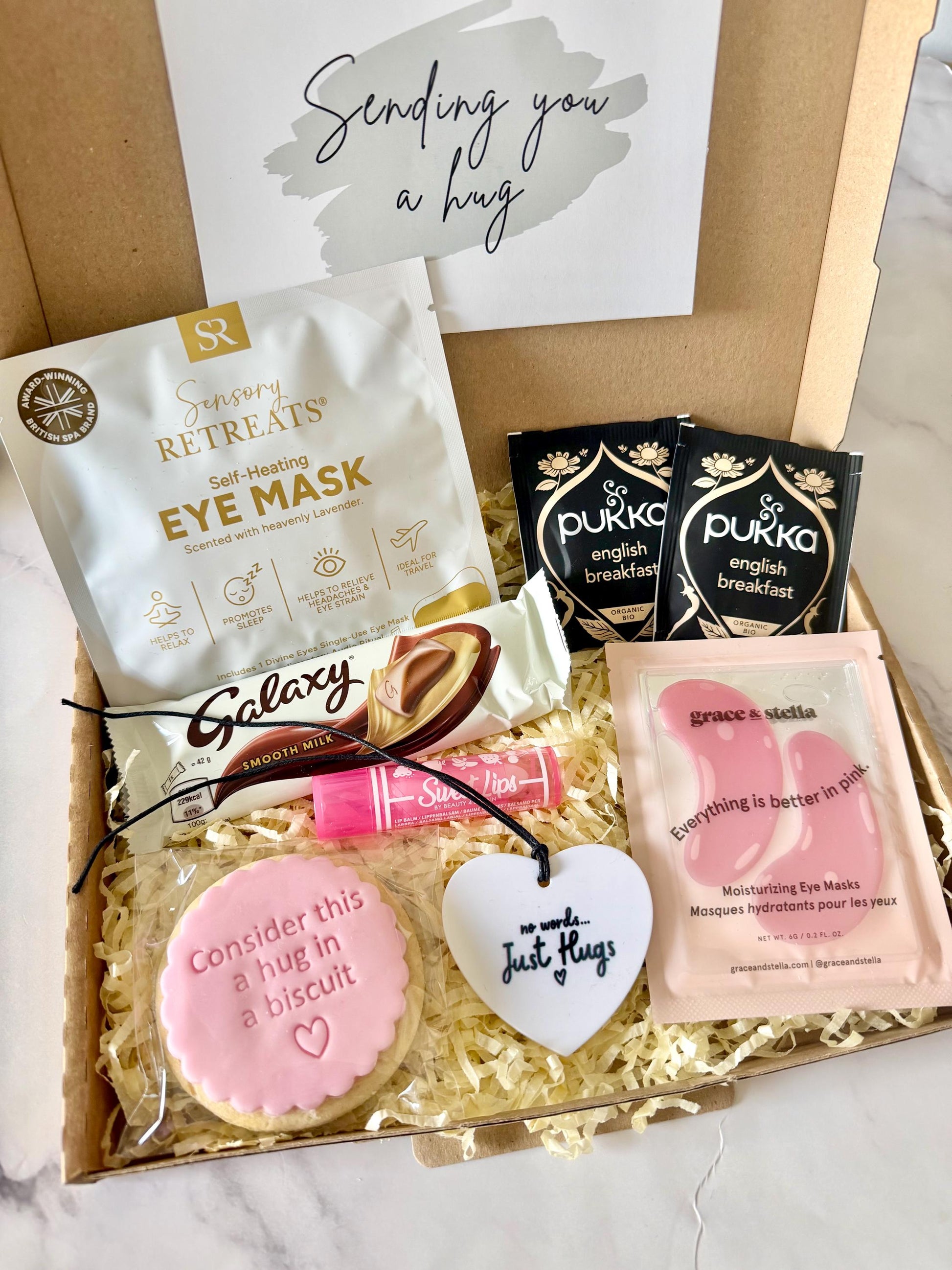 Hug in a Box - Pamper Hamper - Spa Gift for Her - Get Well Soon Recovery Gift - Self Care Package - Thinking of You Gift - Letterbox Gift