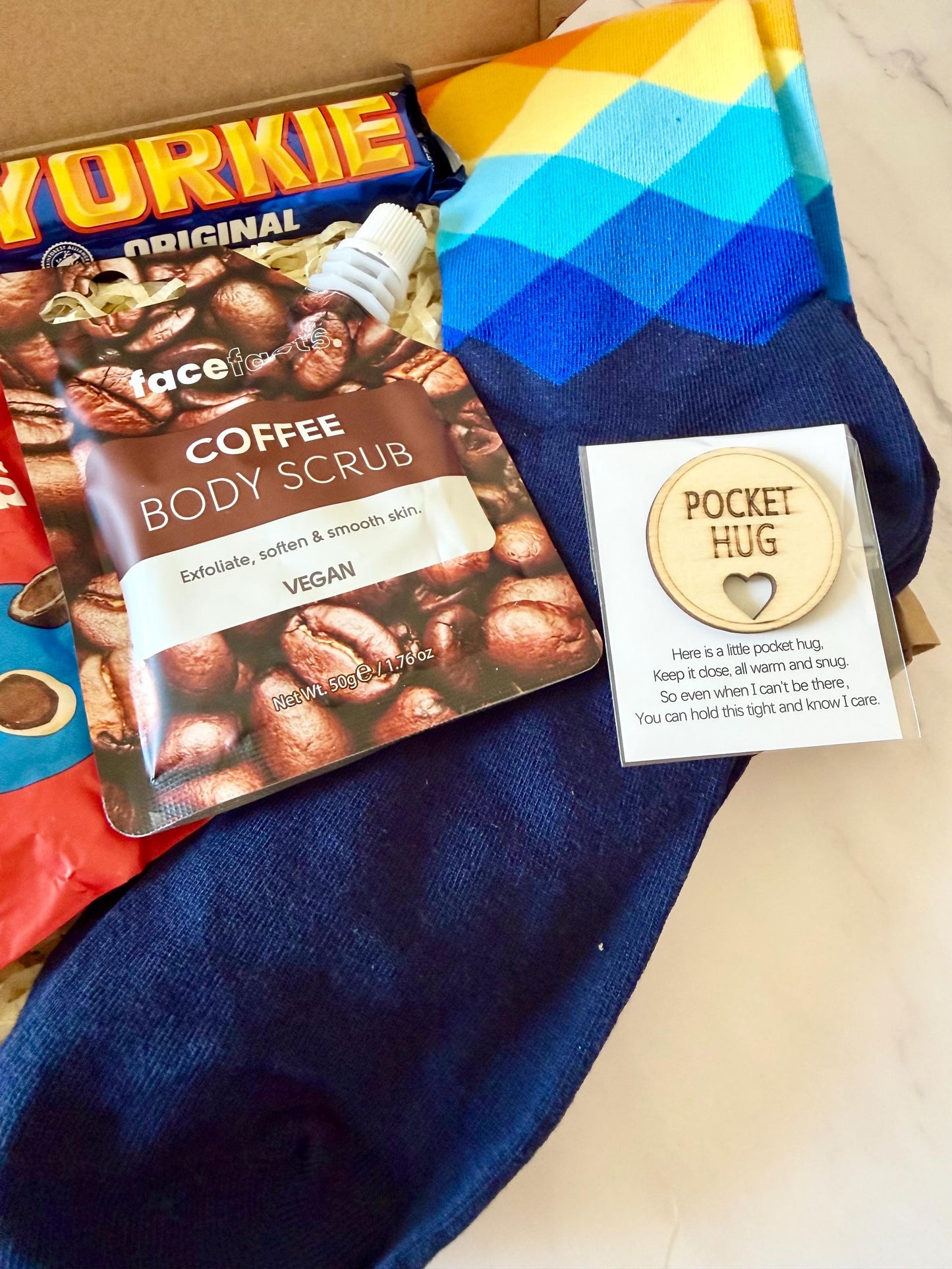 Good Luck Gift for Men - Exam Care Package - Gifts for Boys - Good Luck Letterbox Gift - Hug in a Box for Him - New Job Gift - Exam Survival