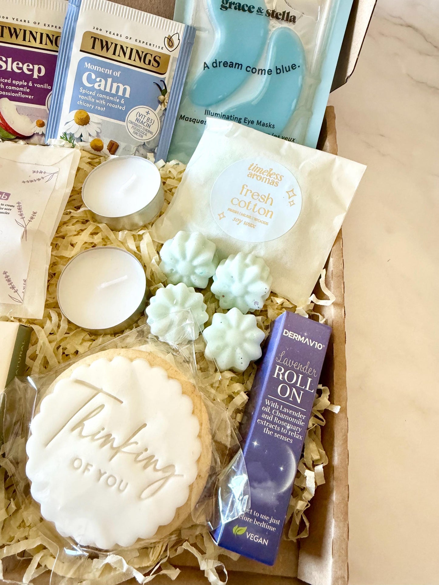 Thinking of You Care Package - Hug in a Box - Get Well Soon - Gift for her - Sympathy - Bereavement Gift Box - Personalised Letterbox Gift