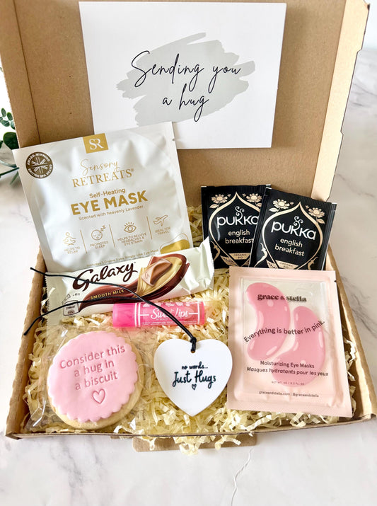 Hug in a Box - Pamper Hamper - Spa Gift for Her - Get Well Soon Recovery Gift - Self Care Package - Thinking of You Gift - Letterbox Gift