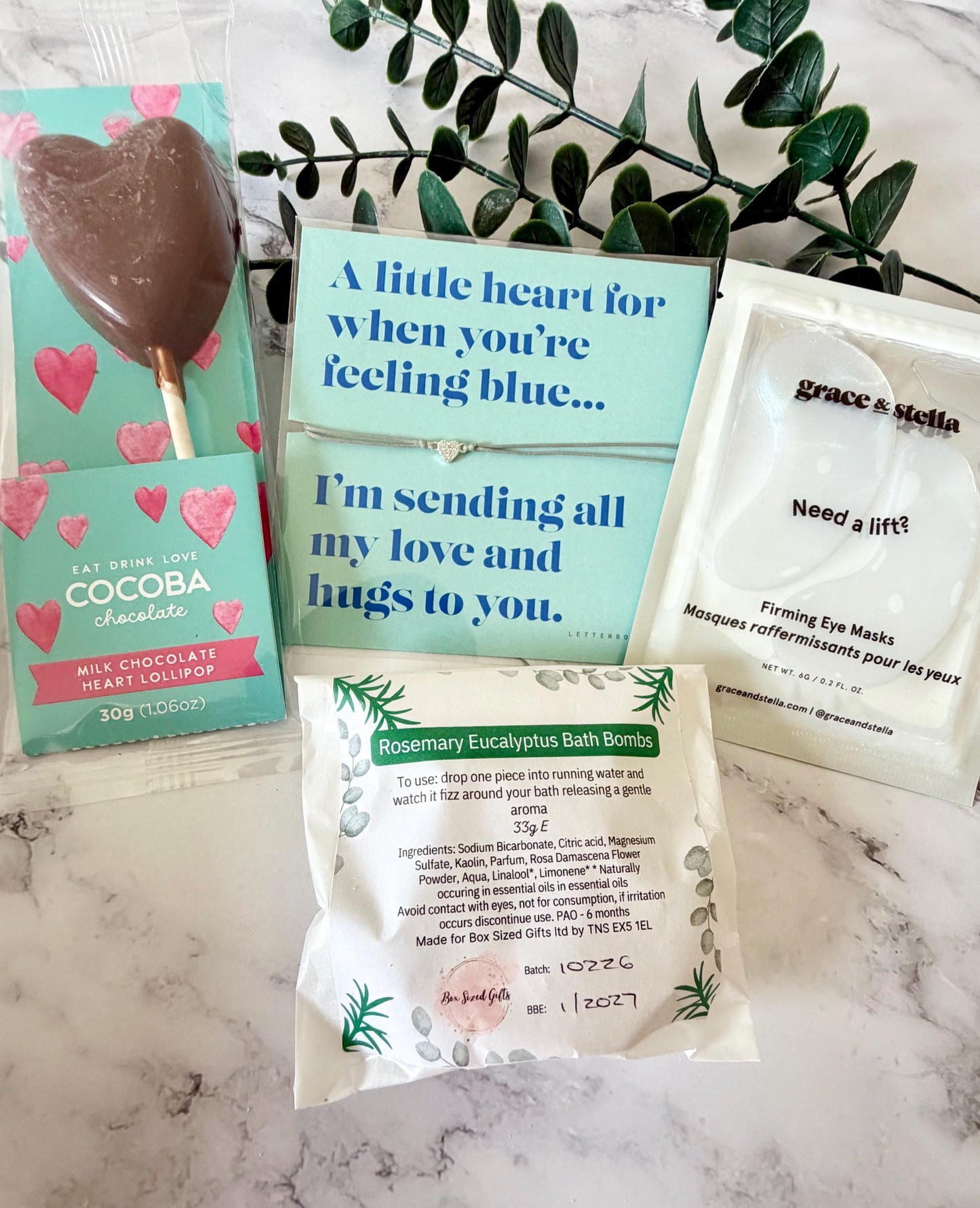 Hug in a Box for Her - Pamper Hamper - Get Well Soon Recovery Gift - Sympathy Gift Box - Thinking of You - Letterbox Gift - Care Package