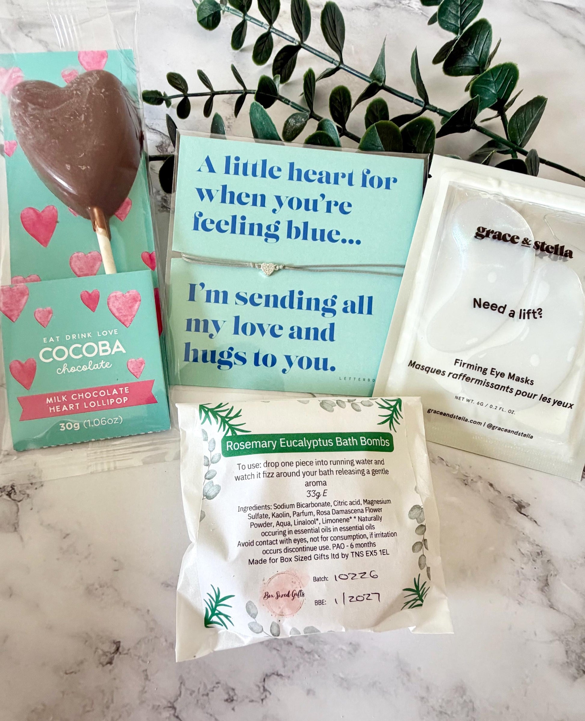 Hug in a Box for Her - Pamper Hamper - Get Well Soon Recovery Gift - Sympathy Gift Box - Thinking of You - Letterbox Gift - Care Package