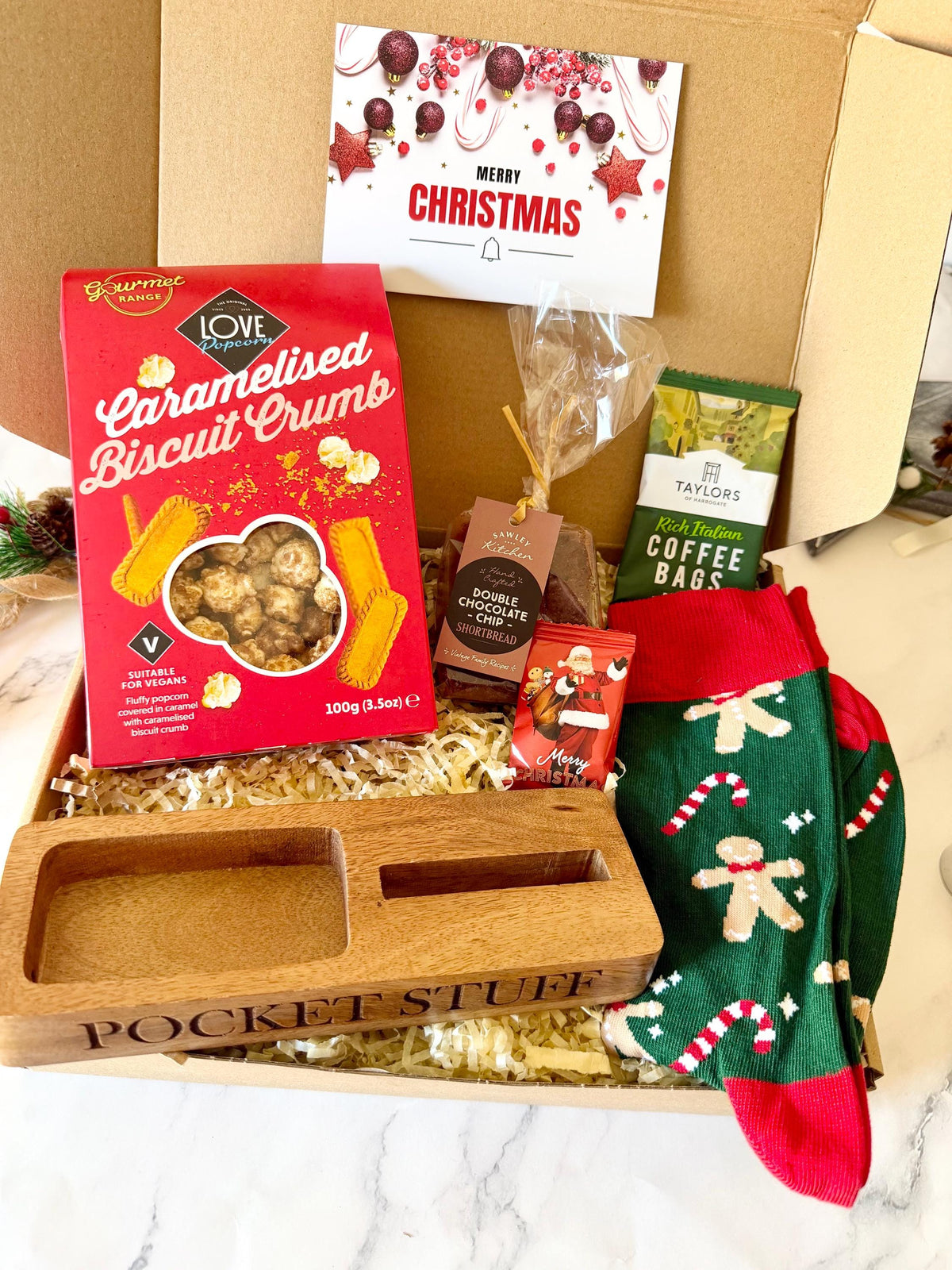 Mens Christmas Gift Box - Christmas Hamper for him - Xmas Eve Box - Colleague Present - Hug in a Box - Secret Santa - Christmas Treat Box