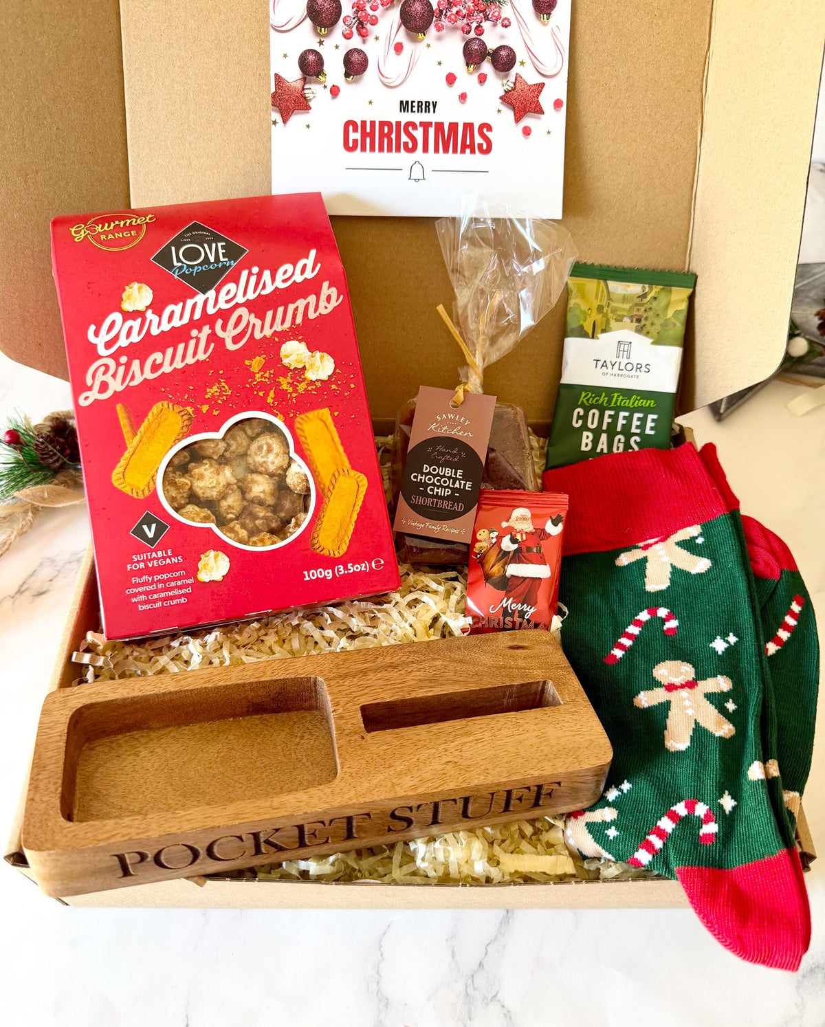 Mens Christmas Gift Box - Christmas Hamper for him - Xmas Eve Box - Colleague Present - Hug in a Box - Secret Santa - Christmas Treat Box