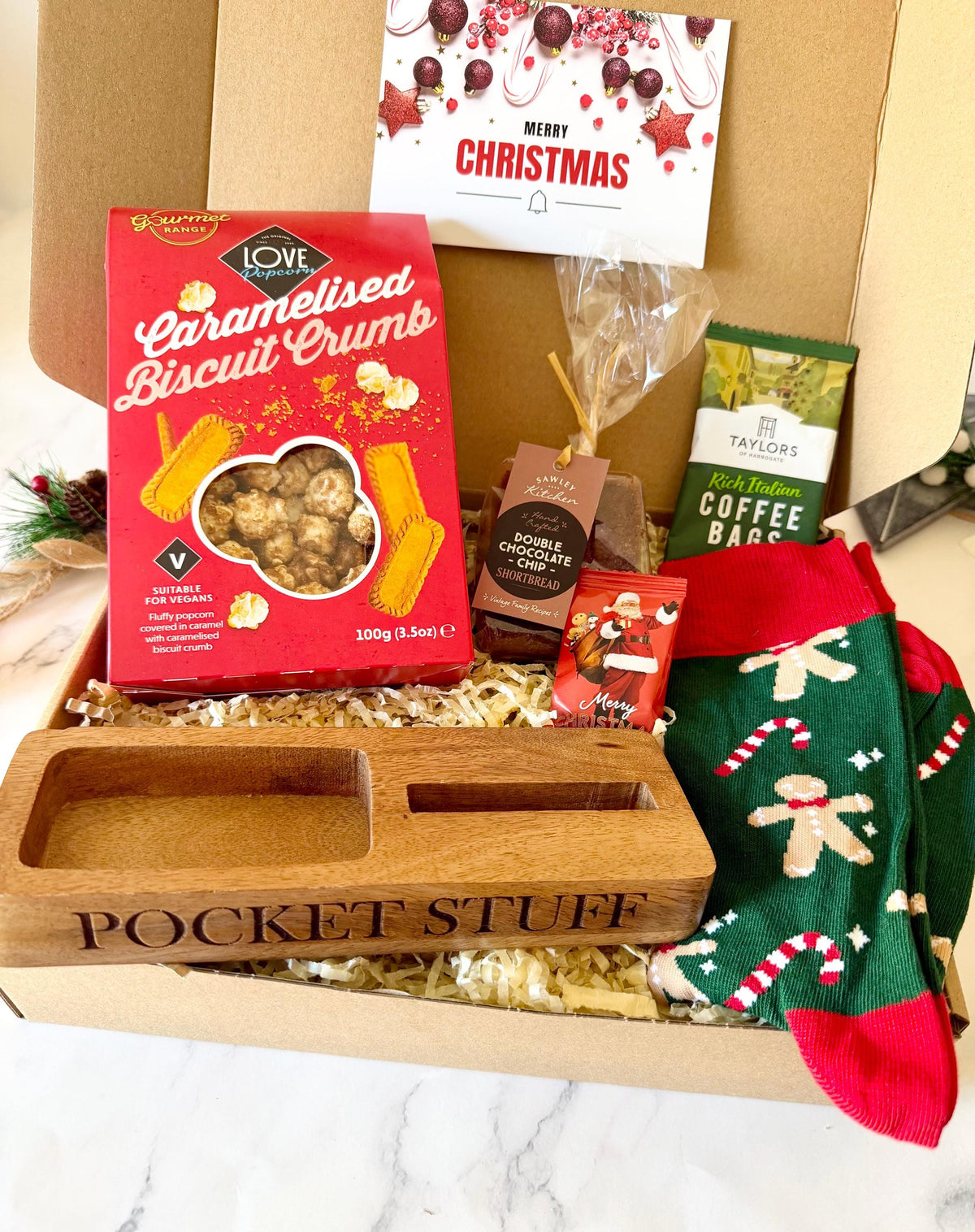 Mens Christmas Gift Box - Christmas Hamper for him - Xmas Eve Box - Colleague Present - Hug in a Box - Secret Santa - Christmas Treat Box