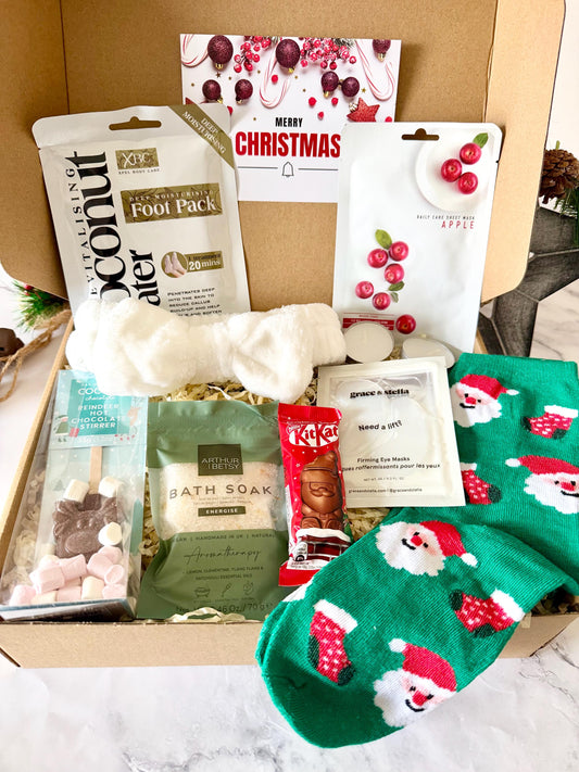 Christmas Pamper Hamper - Xmas Hug in a Box - Self Care Package - Christmas Pamper Gift for her - Spa Gift - Ladies Gift Box - Relaxation