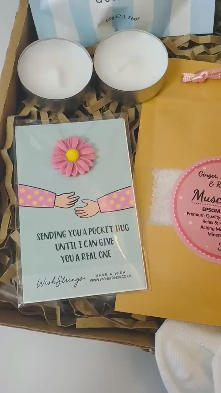 Sending Hugs Gift Box - Hug in a Box - Pick Me Up Gift for Her - Pamper Box - Thinking of You Letterbox Gift - Sympathy Gift - Get Well Soon
