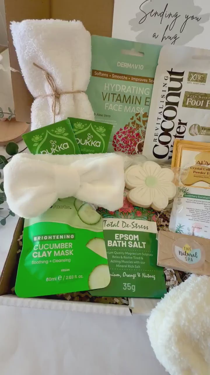 PAMPER HAMPER - Hug in a Box - Care Package - Letterbox Gift For Her - Spa Self Care - Pick me Up - Birthday Present - Friend - Personalised