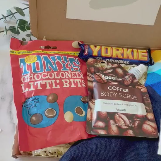 Good Luck Gift for Men - Exam Care Package - Gifts for Boys - Good Luck Letterbox Gift - Hug in a Box for Him - New Job Gift - Exam Survival