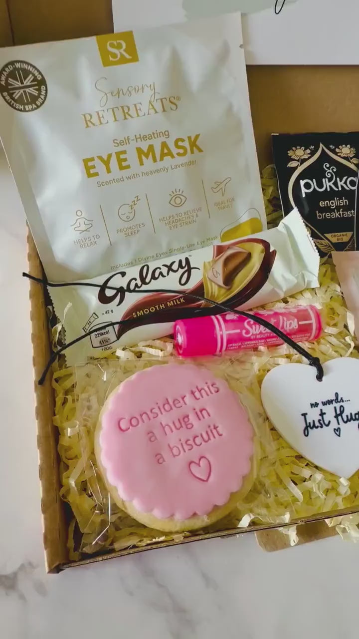 Hug in a Box - Pamper Hamper - Spa Gift for Her - Get Well Soon Recovery Gift - Self Care Package - Thinking of You Gift - Letterbox Gift