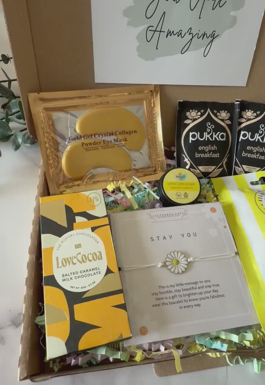 Sunshine Pick Me Up Gift - Hug in a Box - Thinking Of You Hamper - Self Care Package - Gifts For Her - Letterbox Gift - Get Well Soon Gift