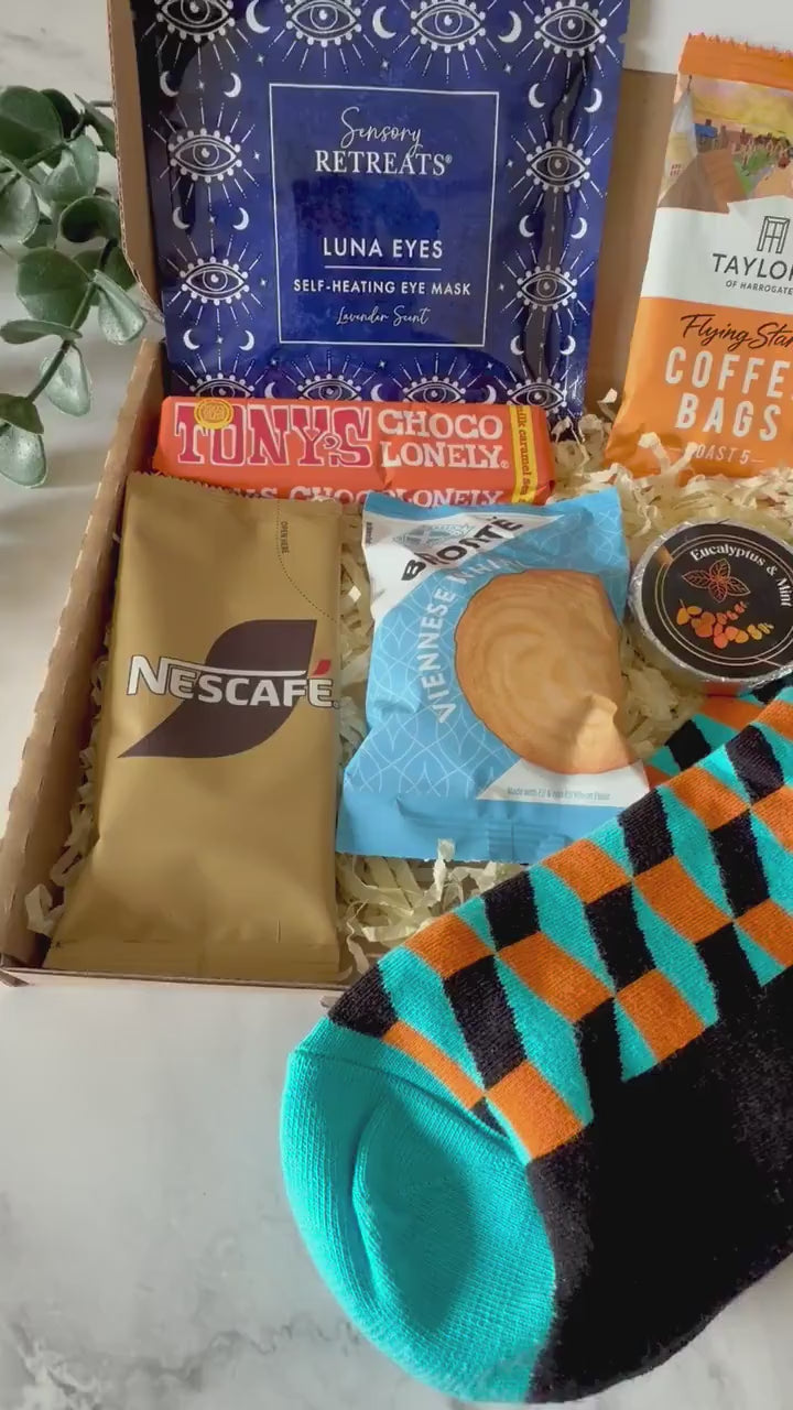 Gift Box for Men - Hug in a Box - Care Package for Him - Birthday - Get Well Soon - Gifts for Dad - Pick me Up - Thinking Of You - Christmas