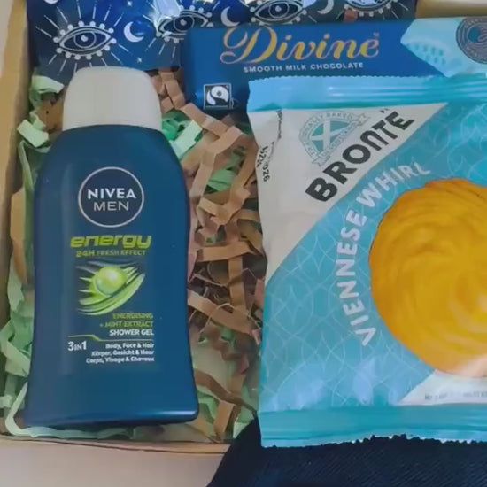 Gift Box for Men - Hug in a Box - Care Package Giftbox - Birthday Gift Set - Get Well Soon - Gifts for Dad - Pick me Up - Thinking Of You