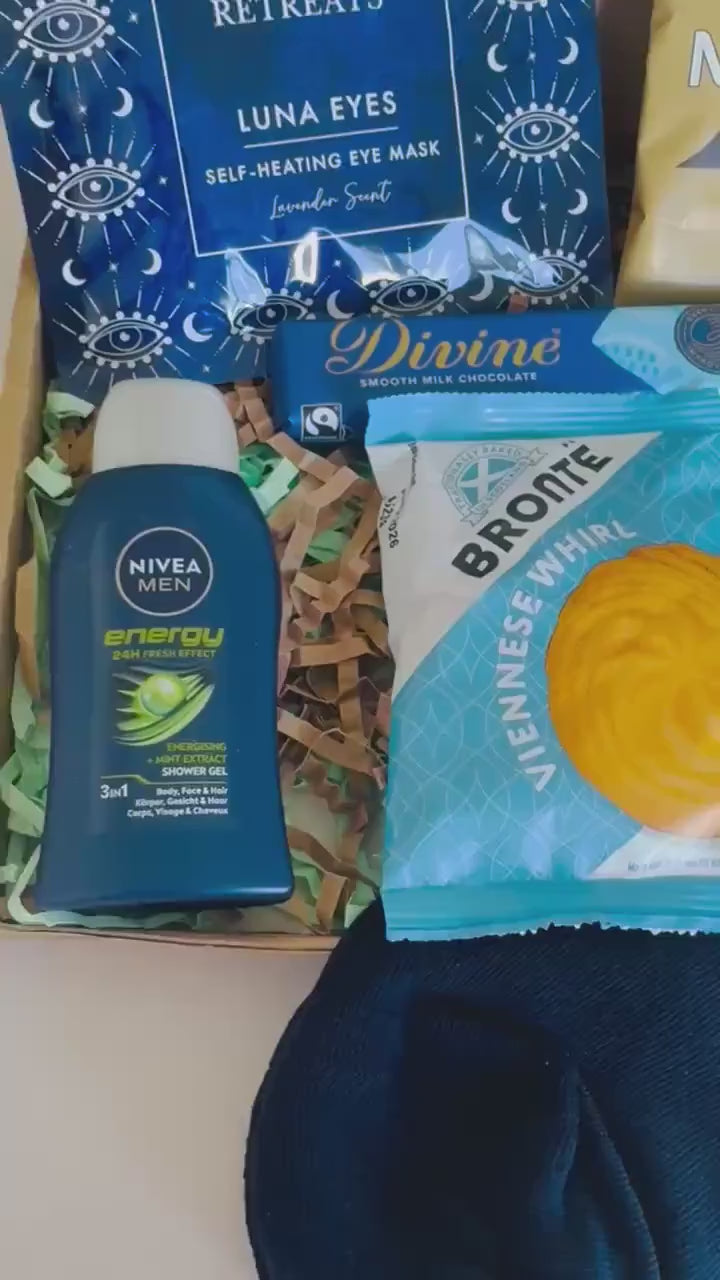 Gift Box for Men - Hug in a Box - Care Package Giftbox - Birthday Gift Set - Get Well Soon - Gifts for Dad - Pick me Up - Thinking Of You