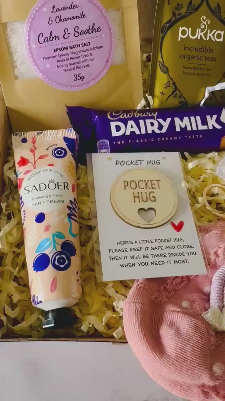 Hug in a Box Gift for Her - Self Care Gift Box - Thinking of You Care Package - Relaxation Hamper - Get Well Soon Letterbox Gift - Wellness