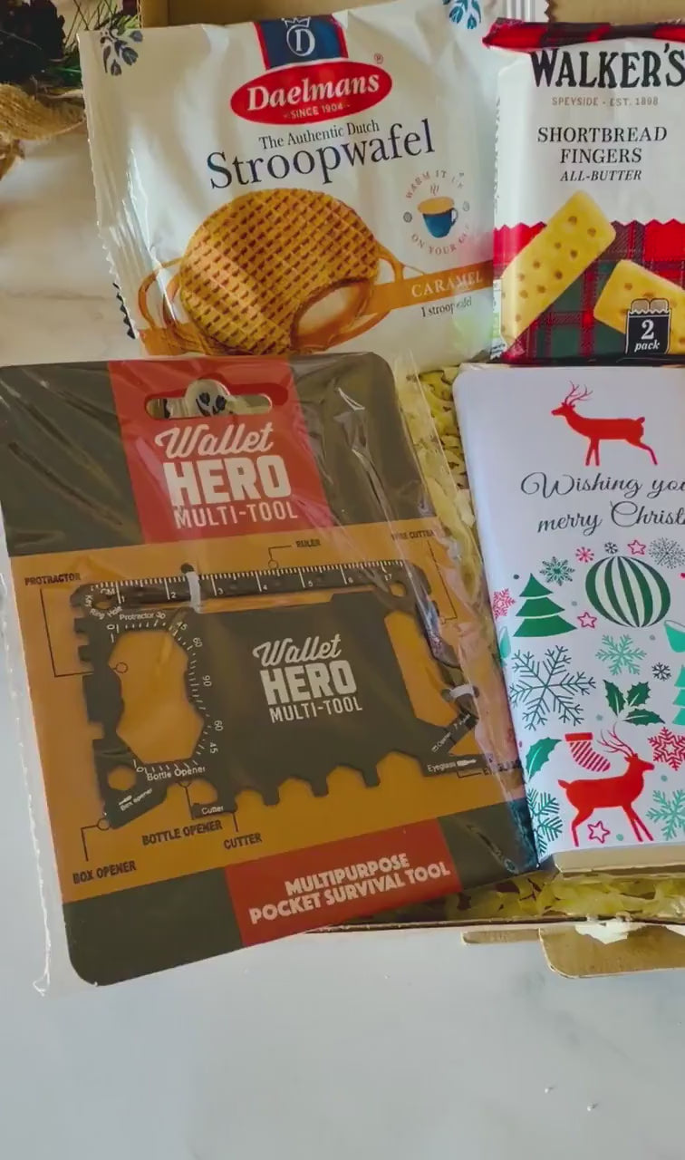 Mens Christmas Gift - Christmas Gift Box for him - Christmas Eve Box - Colleague Present - Hug in a Box - Secret Santa - Xmas Letterbox Gift