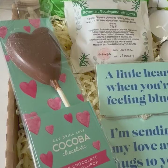Hug in a Box for Her - Pamper Hamper - Get Well Soon Recovery Gift - Sympathy Gift Box - Thinking of You - Letterbox Gift - Care Package