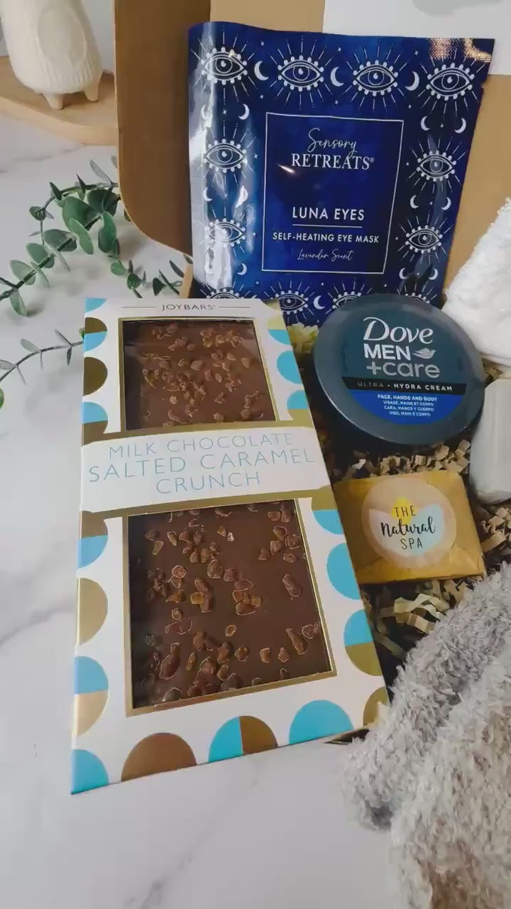 Mens Care Package - Hug in a Box - Mens Pamper Hamper - Birthday gift for Him - Self Care Package - Well Soon Gift - Thinking of You
