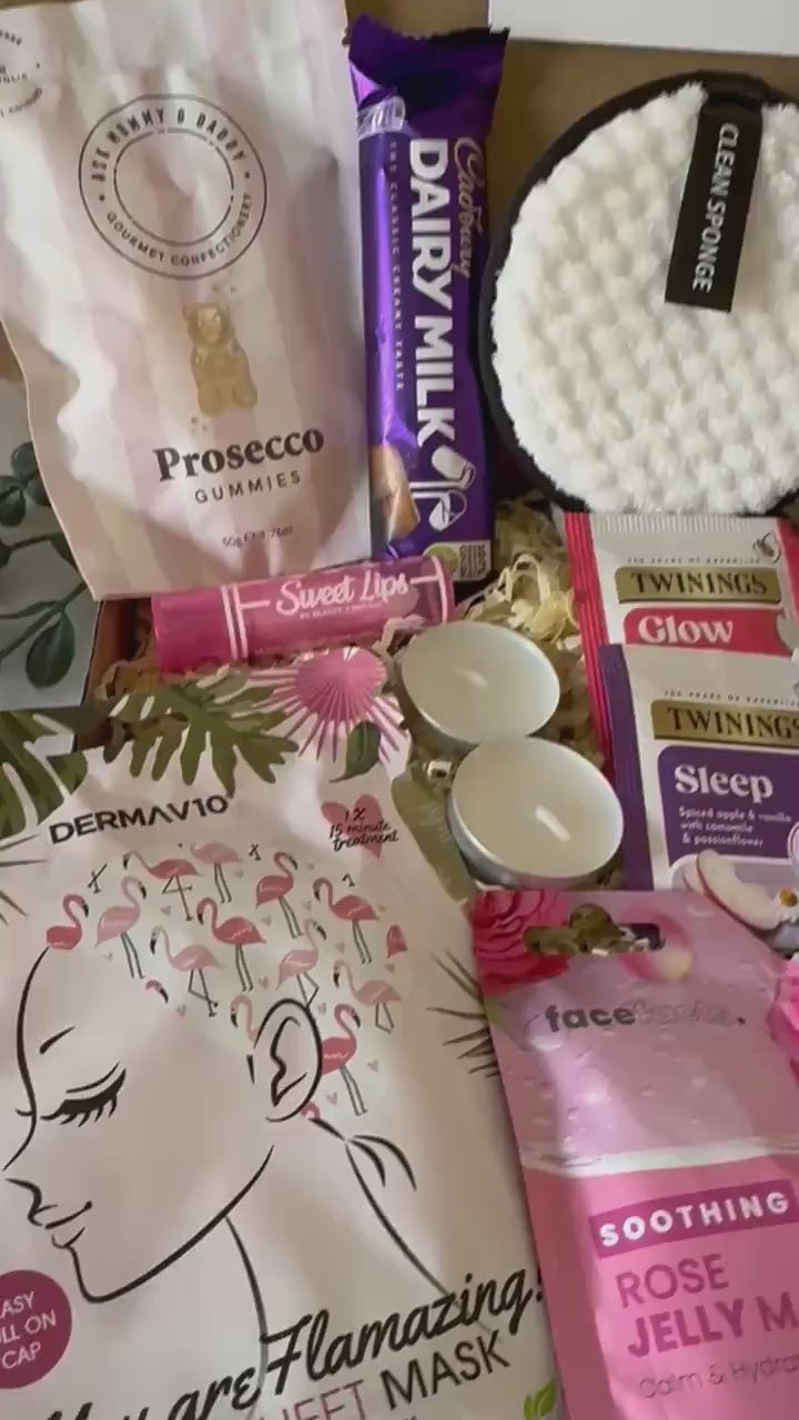 Hug In a Box Pamper Hamper - Letterbox Gift For Her - Spa Self-Care - Birthday Present - Friend Giftbox - Care Package Gift - Personalised
