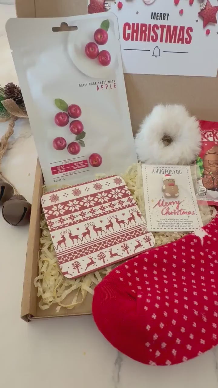 Christmas Hug in a Box - Christmas Gift for Her - Care Package Hamper Ladies Treat Box - Secret Santa -  Self-Care Gift Box - Xmas Eve Box