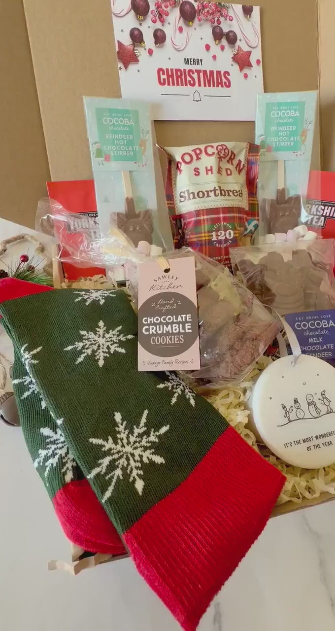 Couples Christmas Hamper - His and Hers Hamper - Christmas Gift Box - Xmas Gifts for Couples  - Christmas Eve Box - Movie Night Hamper