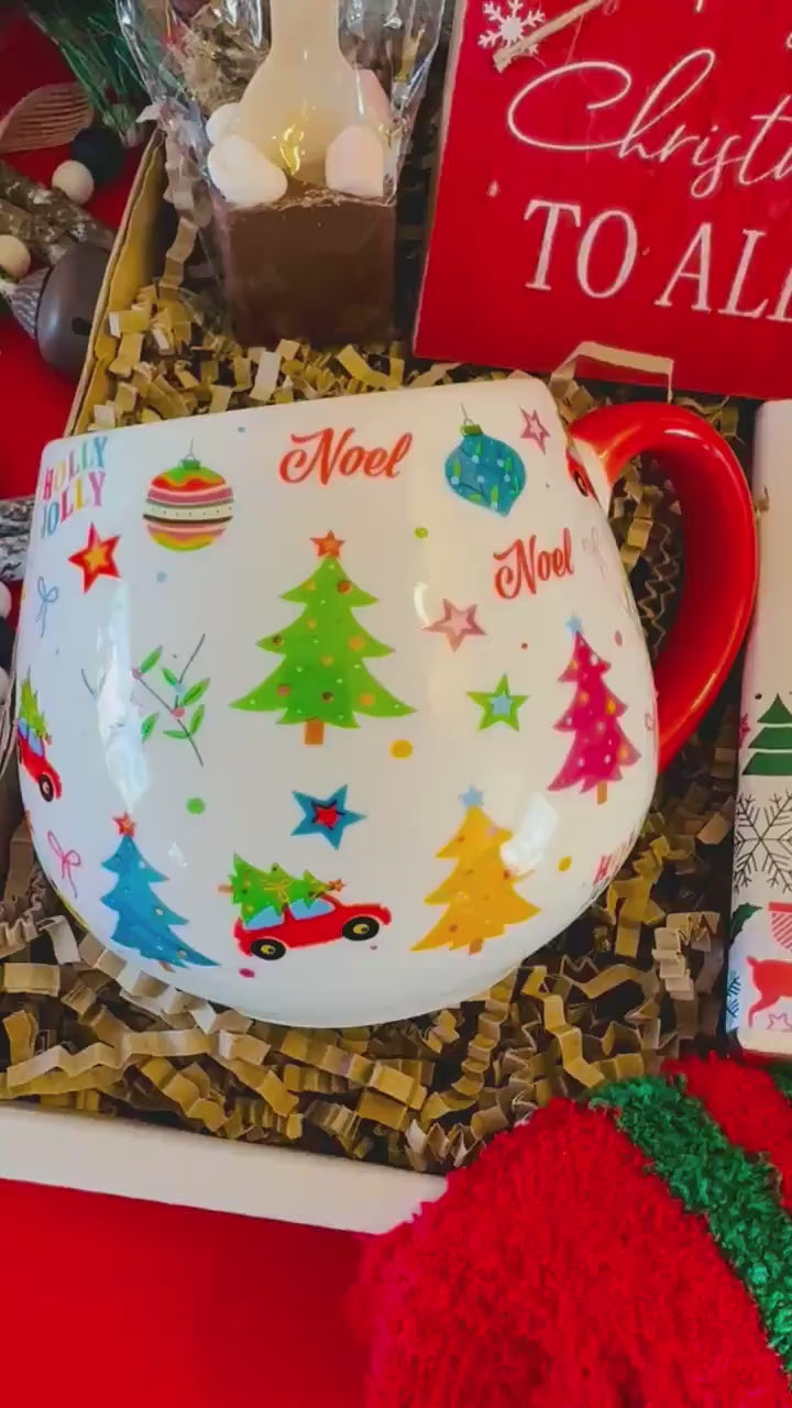 Christmas Hamper - Christmas Eve Box - Hug in a Box - Movie Night Box - Xmas Ladies Gift Box - Cosy Christmas Gift for Her - Mug Gift Set