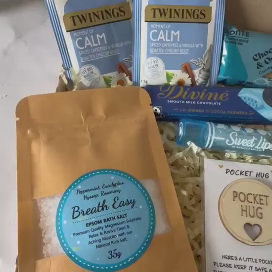 Hug in a Box Relaxation Gift - Self Care Gift - Thinking of You Care Package -  Pamper Hamper - Get Well Soon Letterbox Gift - Pick me Up